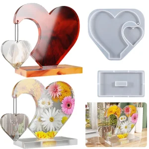 1Set Heart Photo Frame Silicone Mold Crystal Epoxy Resin Casting Mold DIY Jewelry Craft Making Mold Desktop Ornament Home Decor